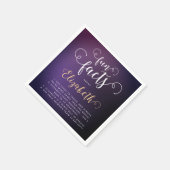 紫のエレガントおもしろいファクト白いスクリプト スタンダードカクテルナプキン (角)