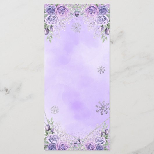 紫のエレガントスノーフレークのクリスマスマスXvアニオス メニュー (裏面)