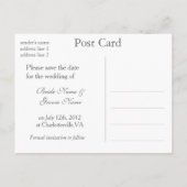 紫のエレガントデイジーの花は日付はがきを保存 案内ポストカード (裏面)