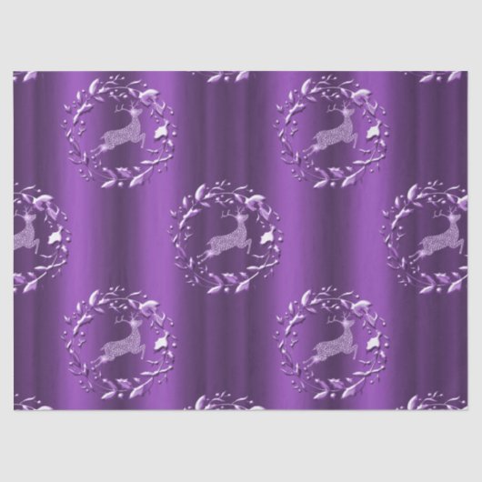 紫のエレガントトナきらめくークリスマス 薄葉紙 (正面)