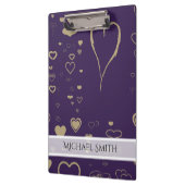 紫のエレガントハートパタモダンーン クリップボード (左)