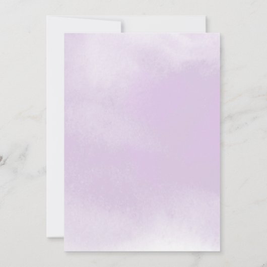 紫のエレガントフローラと水の色キンセアニラ 招待状 (裏面)