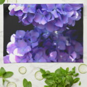 紫のエレガントフローラアジサイ キッチンタオル (折り畳み)