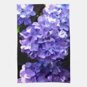 紫のエレガントフローラアジサイ キッチンタオル (縦)