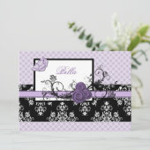 紫のエレガントフローラビジネスサンキューカード サンキューカード (スタンド正面)