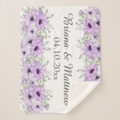 紫のエレガントフローラブライダルシャワー シェルパブランケット (正面)