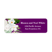 紫のエレガントフローラ差出人住所ラベル ラベル (正面)