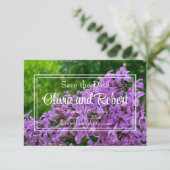 紫のエレガントフローラ薄紫日付の保存 セーブザデート (スタンド正面)