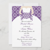 紫のエレガントブライダルシャワー招待 招待状 (正面)