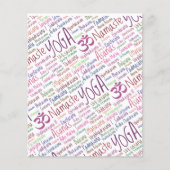 紫のエレガントヨガ位置ワードクラウドパターン チラシ (正面)