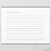 紫のエレガントレシピバインダーエンクロージャカード (裏面)