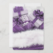 紫のエレガント写真メリークリスマスカード シーズンカード (裏面)