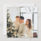 紫のエレガント写真メリークリスマス シーズンカード (裏面)