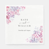 紫のエレガント国ワイルドフラワーウォータカラー スタンダードランチョンナプキン (正面)