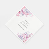 紫のエレガント国ワイルドフラワーウォータカラー スタンダードランチョンナプキン (角)