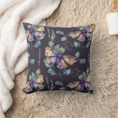 紫のエレガント水図解入りの、写真付きの色バタフライ クッション (ブランケット)