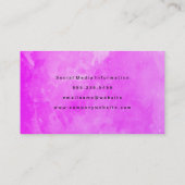 紫のエレガント水彩色ブラシ 名刺 (裏面)