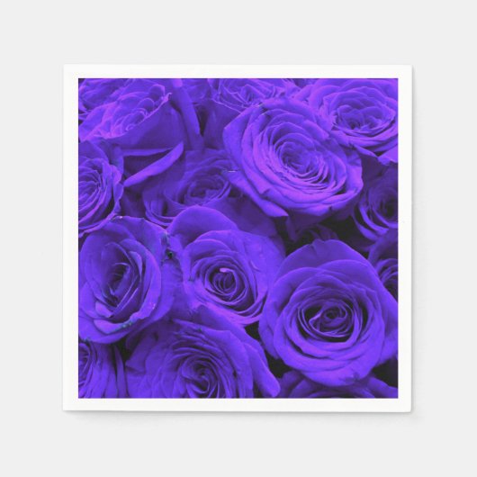 紫のエレガント紫衣の青い紫のバラ スタンダードカクテルナプキン (正面)