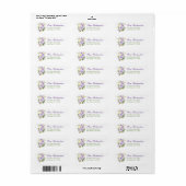 紫のエレガント緑の水色のフローラアドレス ラベル (フルシート)