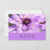 紫のエレガント花かわいらしの結婚式のRSVPカード 出欠カード (裏面)