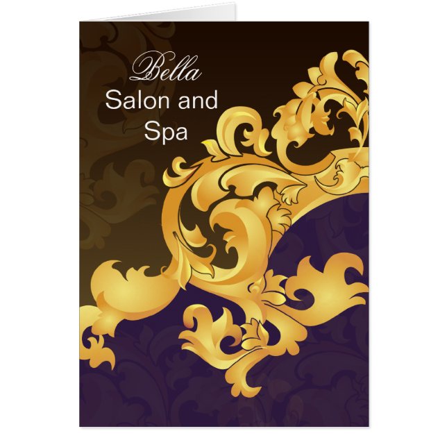 紫のエレガント花盛りのビジネスサンキューカード (正面)