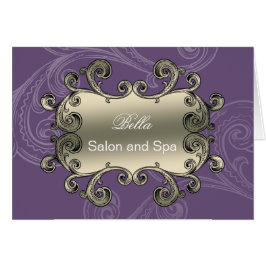 紫のエレガント花盛りのビジネスサンキューカード