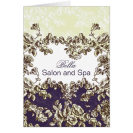 紫のエレガント花盛りのビジネスサンキューカード