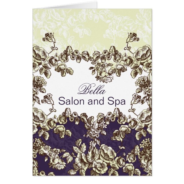 紫のエレガント花盛りのビジネスサンキューカード (正面)