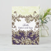 紫のエレガント花盛りのビジネスサンキューカード サンキューカード (スタンド正面)