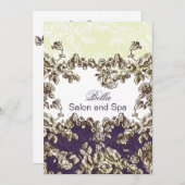 紫のエレガント花盛りのビジネスサンキューカード サンキューカード (正面/裏面)