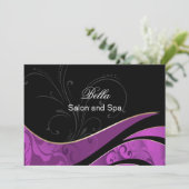 紫のエレガント花盛りのビジネスサンキューカード サンキューカード (スタンド正面)