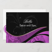 紫のエレガント花盛りのビジネスサンキューカード サンキューカード (正面/裏面)