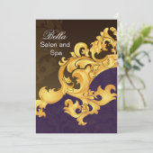 紫のエレガント花盛りのビジネスサンキューカード サンキューカード (スタンド正面)