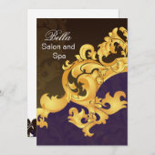 紫のエレガント花盛りのビジネスサンキューカード サンキューカード (正面/裏面)