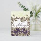 紫のエレガント花飾ったビジネスサンキューカード ポストカード (スタンド正面)