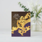 紫のエレガント花飾ったビジネスサンキューカード ポストカード (スタンド正面)