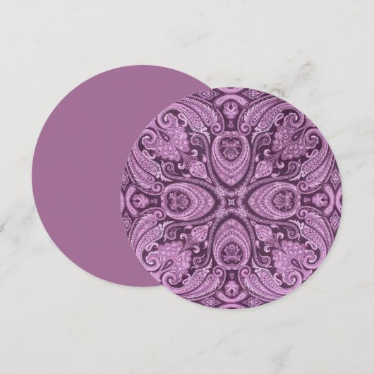 紫のエレガント花 サンキューカード (正面/裏面)