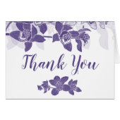 紫のエレガント蘭フローラサンキューカード (正面横)