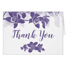 紫のエレガント蘭フローラサンキューカード