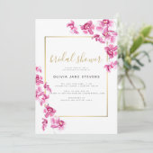 紫のエレガント蘭金ゴールドフレームブライダルシャワー 招待状 (スタンド正面)