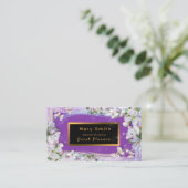 紫のエレガント金ゴールド名刺の追加 名刺 (スタンド正面)