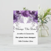 紫のエレガント金属フローラが日付を変更 (スタンド正面)