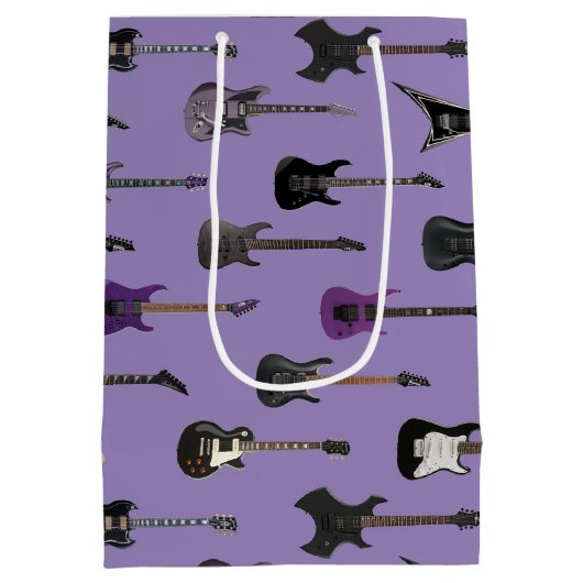 💜紫のエレキギター  ミディアムペーパーバッグ (裏面)