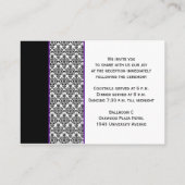 紫のエンクロージャカード付き白黒のダマスク エンクロージャーカード (裏面)