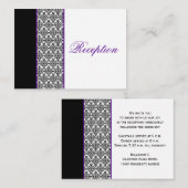 紫のエンクロージャカード付き白黒のダマスク エンクロージャーカード (正面/裏面)