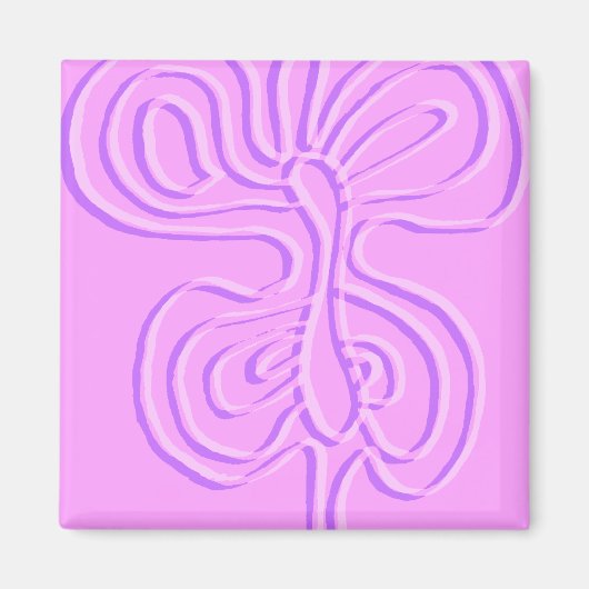 紫のエンボス"レインボー"フルタフライ磁石 マグネット (正面)