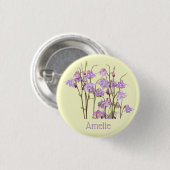紫のオダマキ（植物） パーソナライズされた 缶バッジ (正面&裏面)