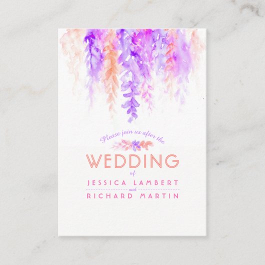 紫のオレンジ結婚色のカスケード情報エンクロージャカード エンクロージャーカード (正面)