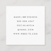 紫のオレンジ色の背景 | モノグラムセリフ スクエア名刺 (裏面)