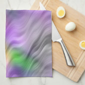 紫のオーキッドの波状テクスチャ キッチンタオル (四つ折り)
